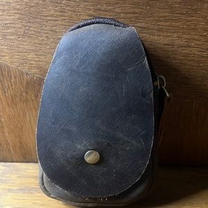 Small, Brown, Leather Coin Purse, with snaps and zipper